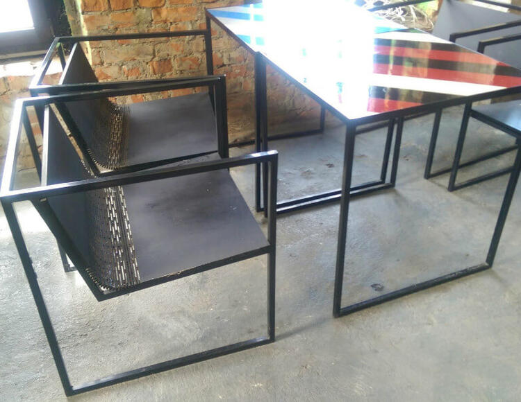 Мебель лофт из металла для ресторанов