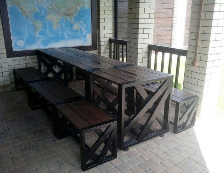 Мебель лофт из металла для ресторанов